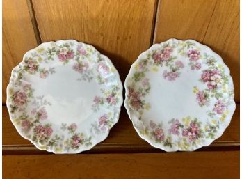 Biarritz Limoges France 2 Pretty Little Plates With Flowers