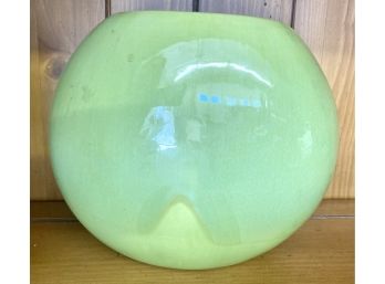 Round Vintage Glazed Green Vase