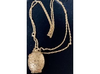 Oval Golden Keepsake Necklace With Nice Design