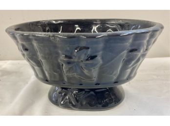 Dark Blue/black Pottery Vase Or Bowl