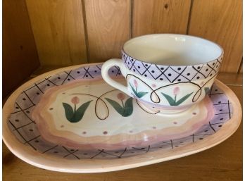 Such For 1 By Ashley Sandwich And Soup Plate And Cup Happy Spring/summer Design