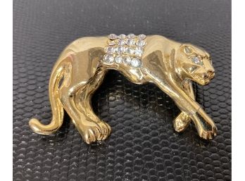 Nice Leopard With Rhinestones Brooch