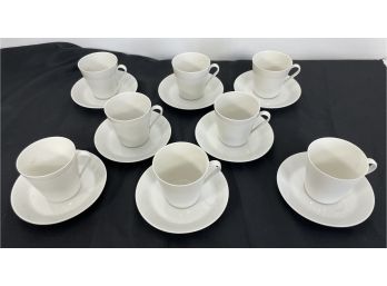 Lyngby Danmark Set Of 8 Espresso Cups & Saucers