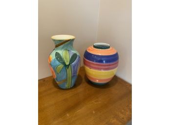 PIER 1 IMPORTS Vases One Signed Pamela Ferrari Hand Painted Made In Italy  Pair