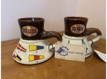 BEARLY SURVIVING Mariner Mugs Pair Marina Del Rey California