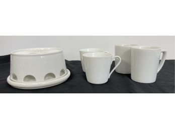 Argberg Germany Butter Warming Dish & Four Espresso Mugs