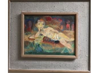 Marthinus Le Grange South African Artist Signed Reclining Figure Oil On Canvas