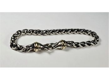 Heavy David Yurman Barrel Bracelet (sterling Silver And 14k Gold)