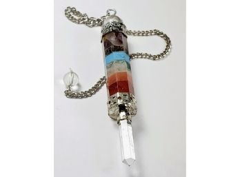 Multi Colored 7 Stone Chakra Reiki Pendulum