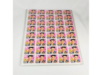 Full Sheet Elvis Stamps In Plastic Sleeve