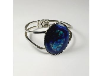 Blue Enamel Cuff Bracelet