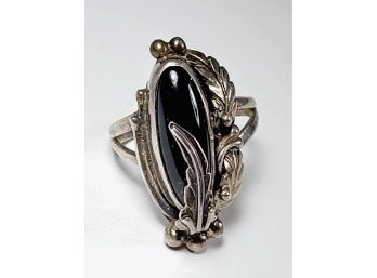 Vintage Onyx Sterling Silver Ring