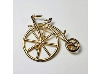 Vintage Gold Tone  Bicycle Pin