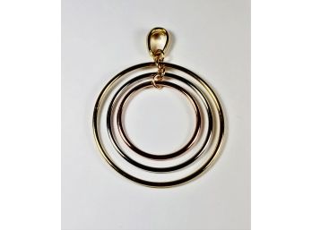 Lia Sophia Bronze ,Gold, Silver Tone Spinning Hoop Pendant