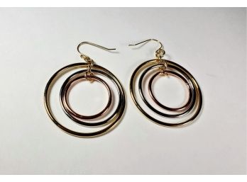 Lia Sophia Tri Color Spinning Hoop Earrings