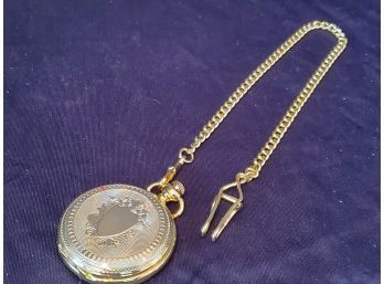 New Von Hattenlary Gold Plated Pocket Watch With Chain