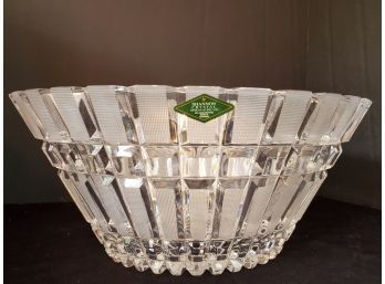 New Shannon Crystal By Godinger 24 Lead Crystal 11' Oval Bowl  Overcut