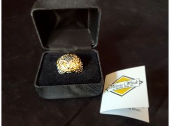 Beautiful HSN Victoria Wieck Designer Sterling Silver & Gold Plated Ladies Size 7 Ring