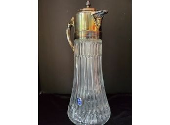 Vintage FB Rogers Silverplate Two Quart Chill It Pitcher-Crystal & Towle Silverplate Lid & Handle