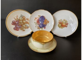 Three Vintage Collectible German Plates & Exceptionally Beautiful Lusterware