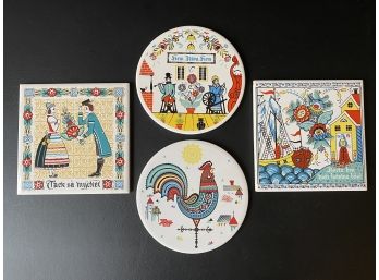 Vintage Berggren Scandinavian Tile Trivet Collection