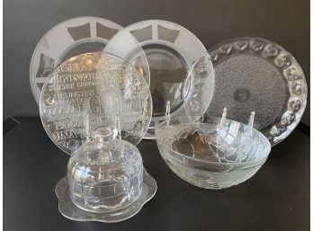 Clear, Pressed & Frosted Glass Hostess Ware