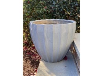 A Pair Of Cement-Look Plastic Planters