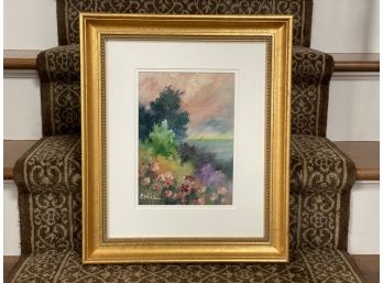 Ed Hicks, Original Landscape, Oil Under Glass, Signed