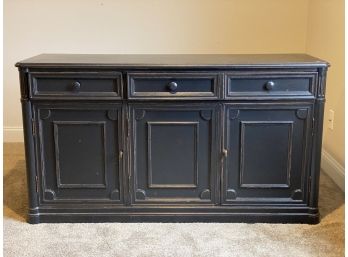 A Quality Server In A Distressed Black Finish By Heritage