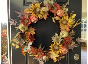 Large, Colorful Autumn Wreath