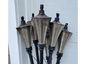 Six Classic Metal Lawn Torches