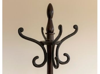 Cast Metal & Turned Wood Coat Tree