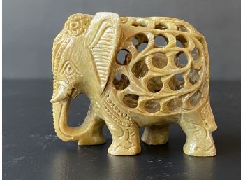 Hand-Carved Mother & Child Fertility Elephant