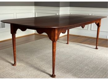 Exceptional, Custom-Built Reproduction Early American Farm Table, Curly Cherry