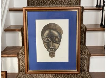 Ingrid Olegsson-Taylor, Baule Mask, Signed & Dated,  Original Oil On Oil Paper