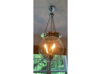 Savoy House Three-Light Glass Orb Polished Nicked Pendant Light