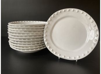 Twelve Ceramic Dinner Plates, Maioliche Jessica, Made In Italy