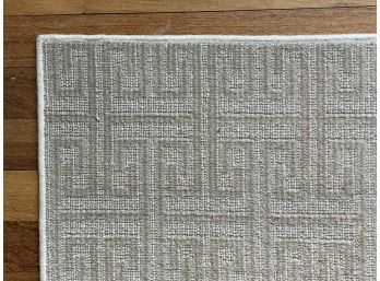 A Custom-Cut Area Rug, Neutrally-Toned Greek Key