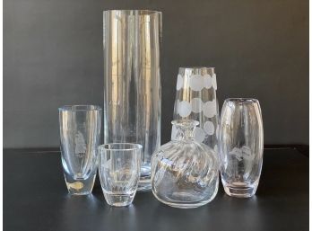 Clear & Etched Glass Vase Assortment