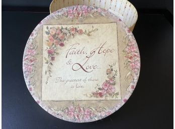 'Faith, Hope & Love' Decorative Hatbox