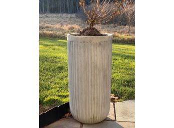 A Tall Concrete Planter, Fluted Sides, Pottery Barn