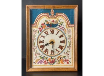 Amazing Vintage Cross Stitch Wall Clock