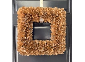 Attractive Square Wood Flower Wreath