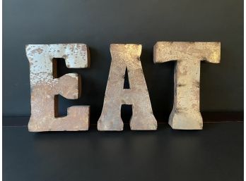 Rustic Metal EAT Letters