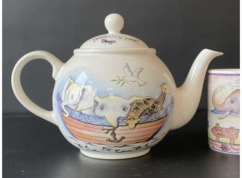 Noah's Ark Teapot & Two Matching Mugs, Arthur Wood