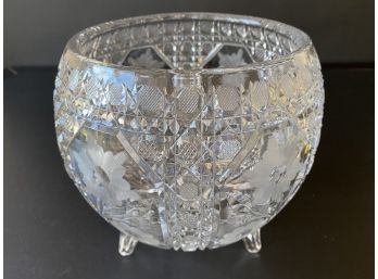 Vintage Footed Cut Crystal Centerpiece Bowl