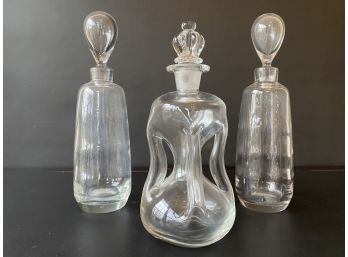 Vintage Clear Glass Decanters