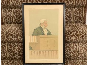 Vintage Or Antique Vanity Fair Portrait, A Hasty Judge, 1895