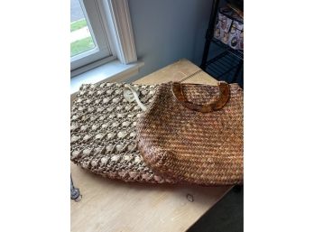 Pair Of Woven Bags With Handles