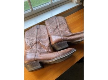 Preowned Leather Cowboy Boots Size 95D